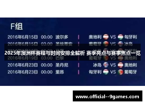 2025年澳洲杯赛程与时间安排全解析 赛季亮点与赛事焦点一览 2025年澳洲杯赛程与时间安排全解析 赛季亮点与赛事焦点一览